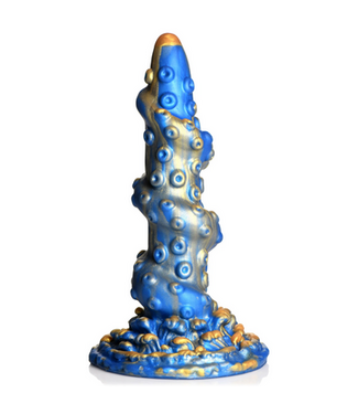 Creature Cocks Kraken Silikon-Dildo 21,2 cm - glitzerndes Blau-Gold für abenteuerliches Vergnügen
