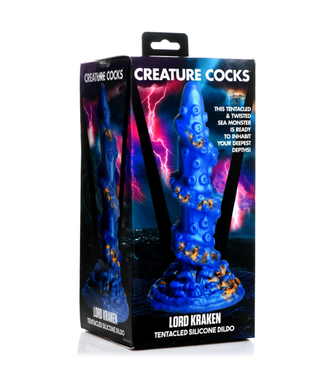 Creature Cocks Kraken Silikon-Dildo 21,2 cm - glitzerndes Blau-Gold für abenteuerliches Vergnügen