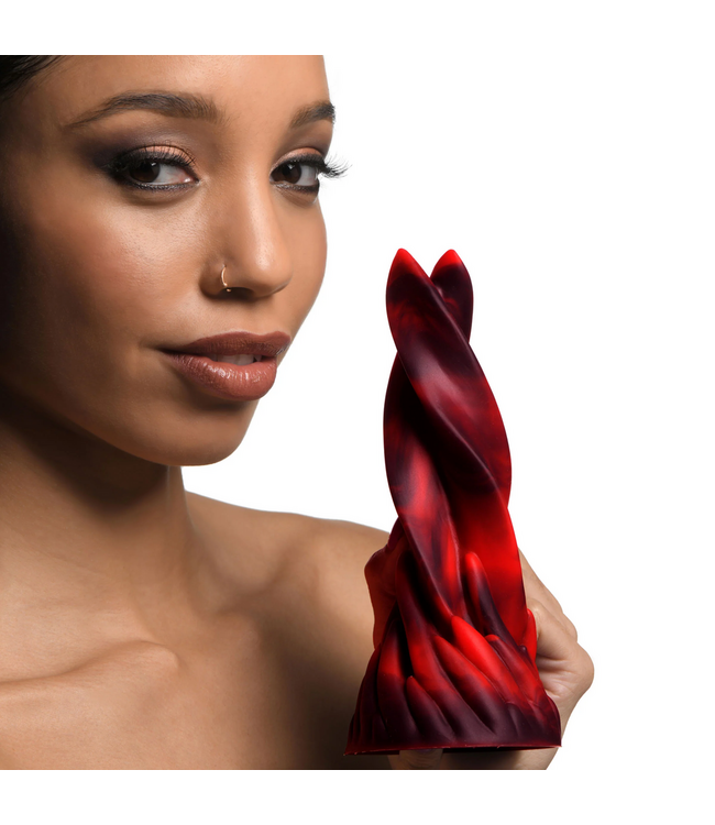 Creature Cocks Twisted Tongues Silicone Dildo - Red 18.8 cm for Kinky Fantasy Play