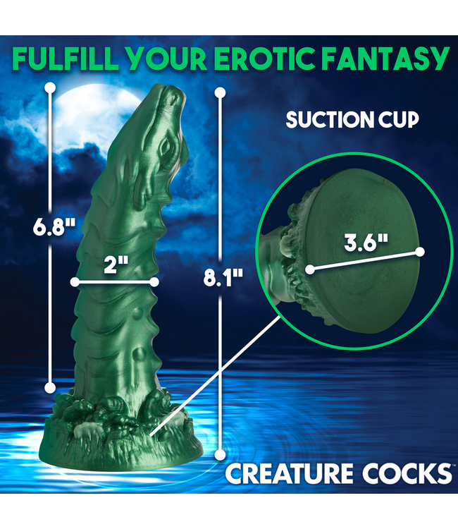 Creature Cocks Magischer Langhalsdrache Silikondildo in Grün 21 cm – Intensives Erlebnis