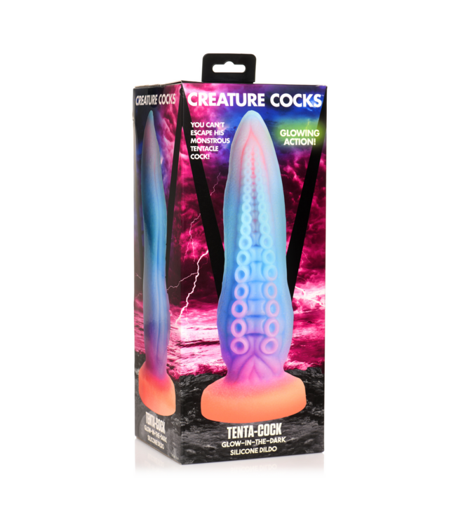 Creature Cocks Sensualer Tentakel-Dildo 25,4 cm – Dunkel leuchtendes Silikon mit Saugnäpfen