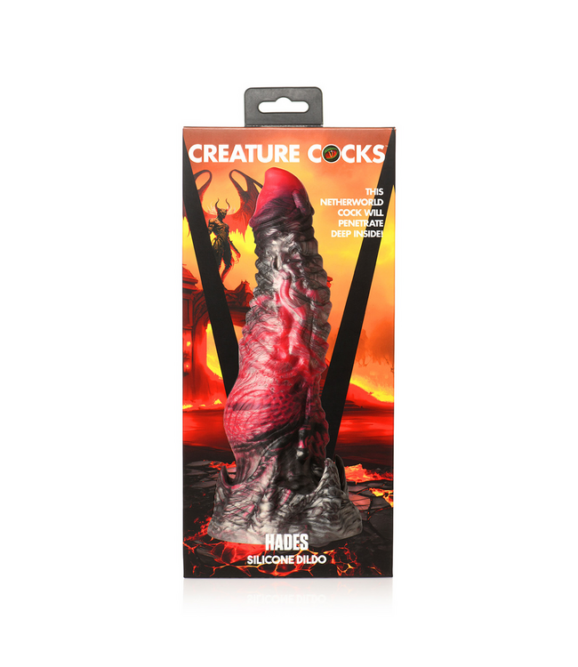 Creature Cocks Hades Silikondildo 23,4 cm – Mythische Leidenschaft in Schwarz-Rot