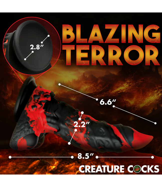 Creature Cocks Fire Demon Silicone Dildo 22cm - Passionate Play in Red/Black