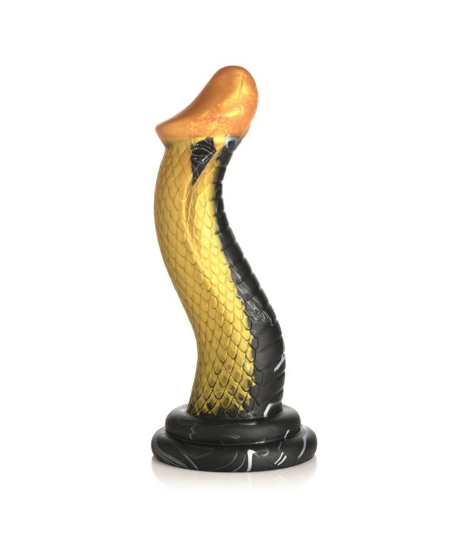 Creature Cocks Luxuriöser Cobra-Vibrator: Goldene Schlange mit S-Kurve für maximales Vergnügen