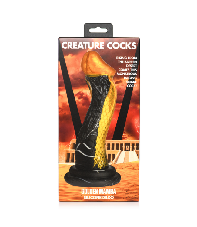 Creature Cocks Luxuriöser Cobra-Vibrator: Goldene Schlange mit S-Kurve für maximales Vergnügen