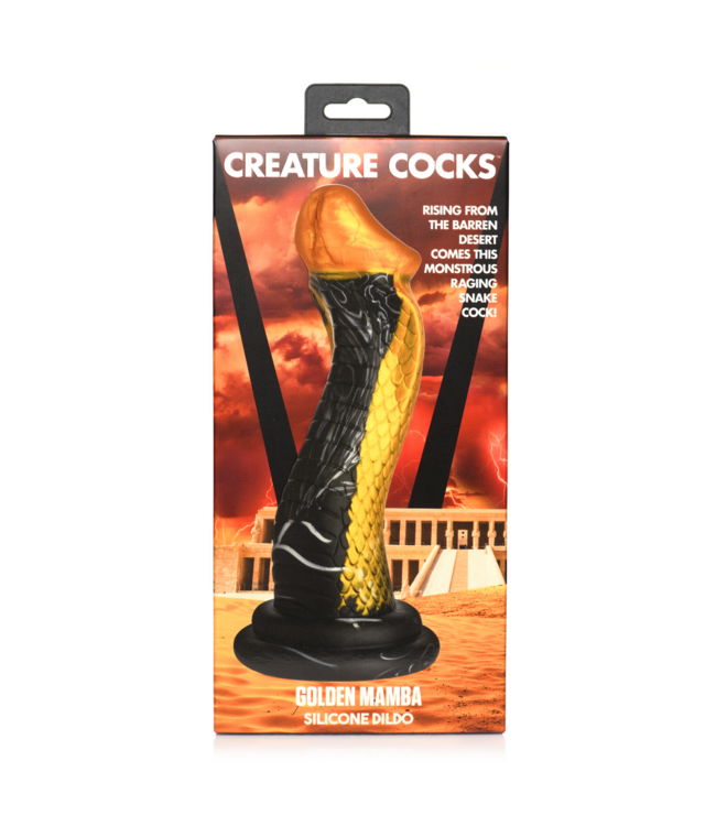 Creature Cocks Luxurious Golden Snake Silicone Dildo - 9.5cm S-Curve Pleasure