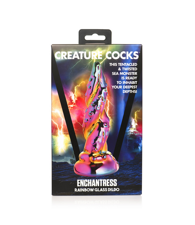 Creature Cocks Creature Cocks Glasdildo Kraken 16 cm Regenboog Borosilicaat