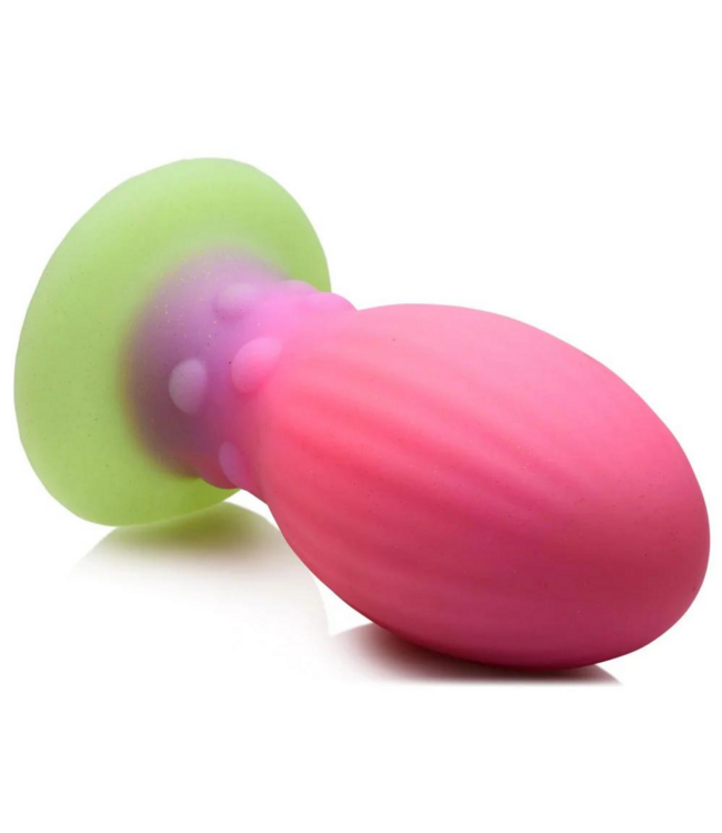 Creature Cocks Alien Glow Ei XL Roze 17,5 cm – Siliconen Lichtgevend Xeno Ei