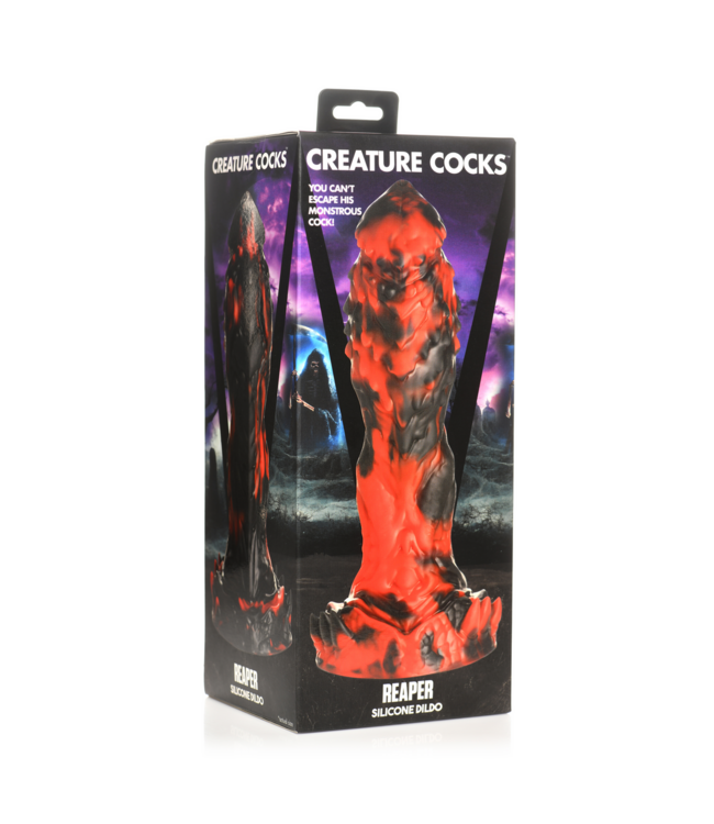 Creature Cocks Grim Reaper 24cm Red/Black Silicone Dildo for Intense Pleasure