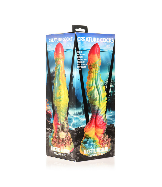 Creature Cocks Siliconen Dildo 25,9 cm Met Regenboogkleuren En Extra Lange Inbrengbaarheid