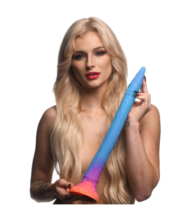 Creature Cocks Zelle Makara Leuchtender Silikon-Schlauchdildo 46,4 cm in Sonnenfarben
