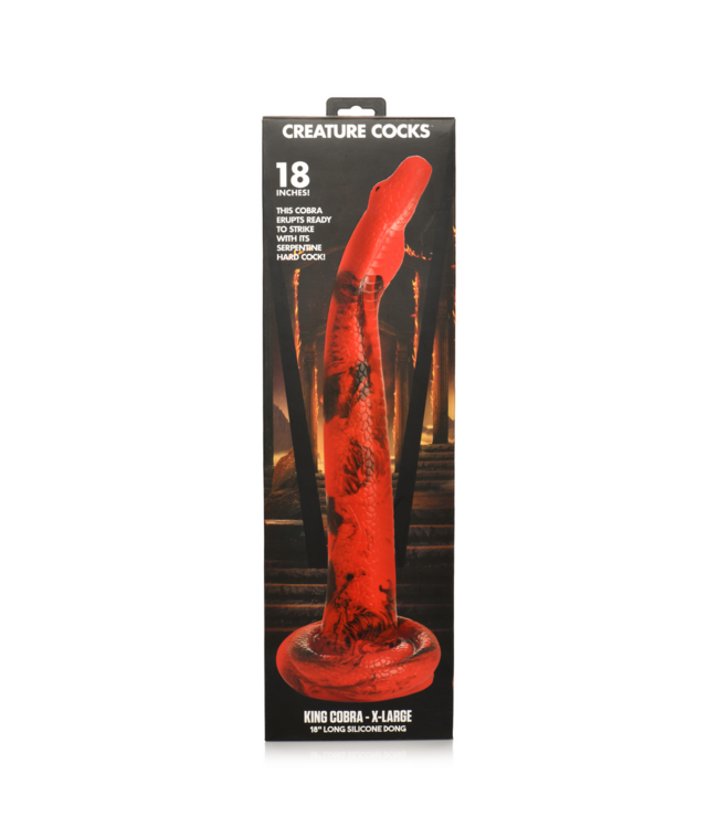 Creature Cocks Siliconen Anal Dildo 45,7 cm Met Zuignap En Strapon Compatibiliteit Rood/Zwart