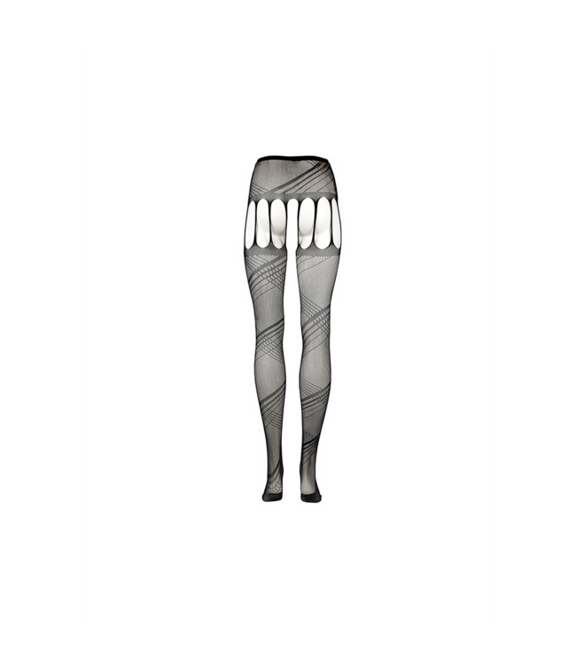 Le Désir Sexy Black Crotchless Briefs & Fishnet Tights - Large Size Comfort