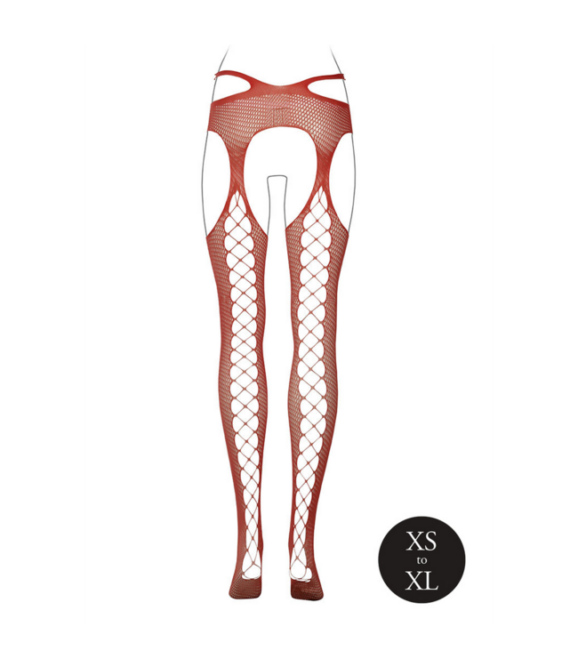 Le Désir Jarretelpanty Met Open Kruiselingse Naad En Elastische Taille Rood