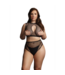 Le Désir Duo Net Keyhole Bra Set XL+ - Chic Black Crop Top & High-Waisted Briefs