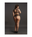 Le Désir Zelle Duo Net Crop-Top und Slip Set XL+ – Stilvoll und verführerisch Schwarz