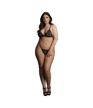 Le Désir Luxurious Plus Size Velvet Lace Lingerie Set for Unforgettable Nights