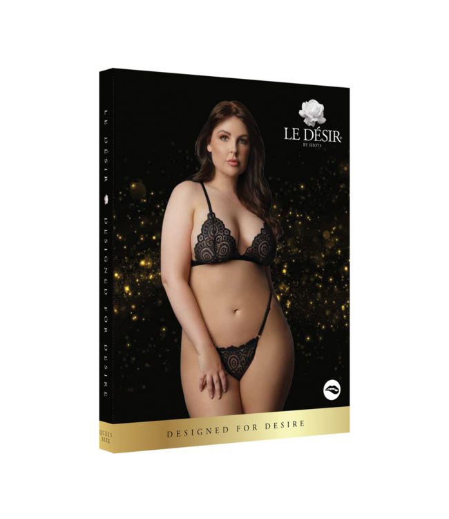 Le Désir Verführerisches Lingerie-Set aus Samt und Spitze in großen Größen - luxuriös und sexy