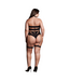 Le Désir Le Désir Zwarte Driedelige Lingerie Set Met Jarretels XL-XXXL