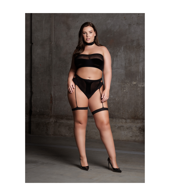 Le Désir Ananke Xii Dessous-Set Plus Size – Dreiteiliges Schwarz XL-XXXL für Verführung
