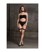 Le Désir Le Désir Zwarte Stretch Bandeau Set Met Jarretels En Choker XS-XL