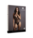 Le Désir Le Désir Jarretel Bodystocking Met Hoge Hals En Visnet Zwart S-XL