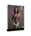 Le Désir Zwarte One Size Bodystocking Met Visnet Bretels En Opengewerkt Detail