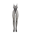 Le Désir Visnet Bodystocking Met Hoge Hals En Open Details Zwart | One Size