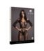 Le Désir Zwarte Kanten Bodystocking Met Lange Mouwen En Open Kruis Voor S-XL