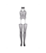Le Désir Verführerischer Fischnetz Bodystocking mit Choker und Strumpfhaltern Schwarz