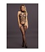 Le Désir Seductive Fishnet Bodystocking with Choker & Suspenders - Black