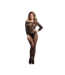 Le Désir Le Désir Zwarte Off-Shoulder Bodystocking Met Lange Mouwen En Visnet Kleed