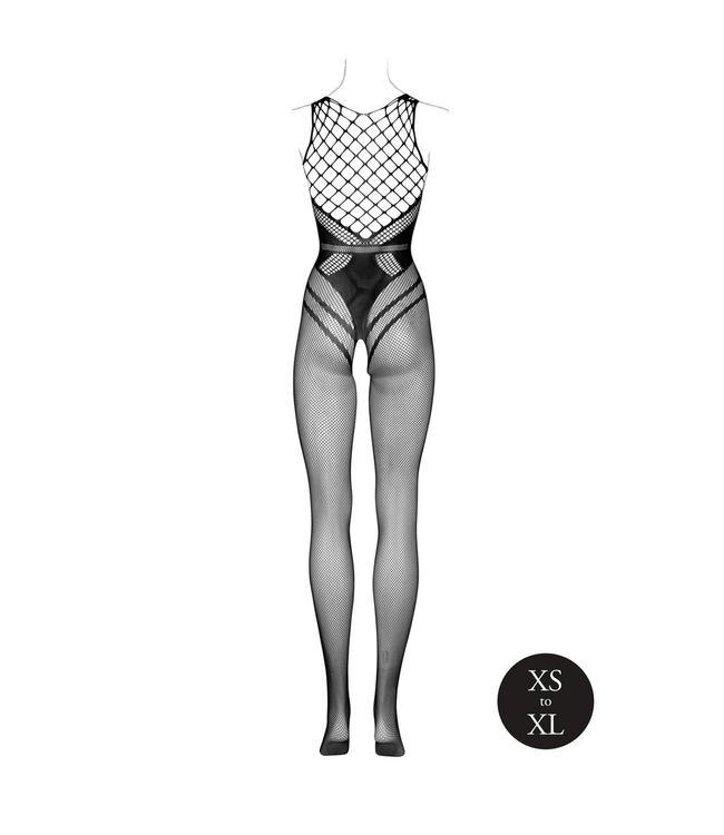 Le Désir Verführerischer Bodystocking mit offenem Schritt und Linien | Stretch XS-XL