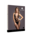 Le Désir Zwarte Stretch Bodystocking Met Accentuerende Lijnen En Open Kruis XS-XL