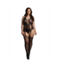 Le Désir Zwarte Kanten Bodystocking Met Jarretelles En Vaste Kousen XL-4XL Le Désir
