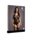 Le Désir Zwarte Kanten Bodystocking Met Jarretelles En Vaste Kousen XL-4XL Le Désir