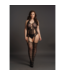 Le Désir Lace Suspender Bodystocking, Plus Size XL-4XL, Opaque & Seductive Black