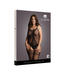 Le Désir XXL-5XL Visnet Bodystocking Met Jarretel En Kantpatroon Zwart