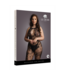 Le Désir Kraag Bodystocking XL-4XL Met Kantpatroon En Open Details Zwart