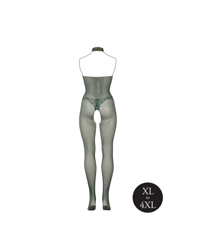 Le Désir Le Désir Black Lace & Fishnet Bodystocking XL-4XL - Seductive Comfort
