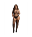 Le Désir Alluring Plus Size Fishnet Bodystocking with Suspender Accents XXL-5XL