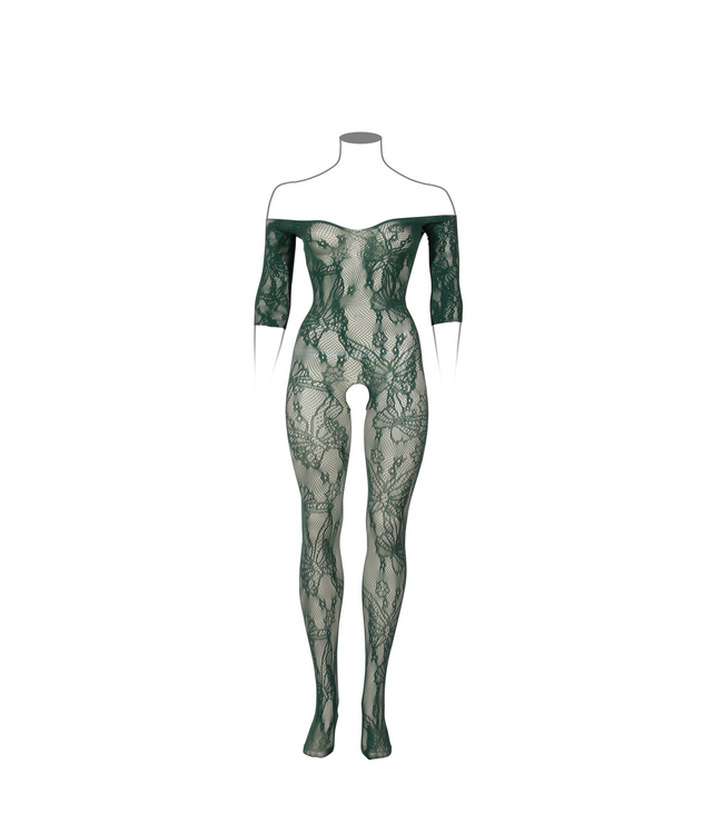Le Désir Groene Kanten Bodystocking Langemouw Open Kruis Queen Size Le Désir