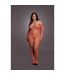 Le Désir Rode Kanten Bodystocking Lange Mouwen Open Kruis XL-4XL Le Désir