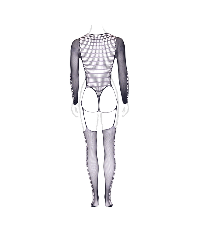 Le Désir Le Désir Kalyke Bodystocking XL-XXXL Met Diepe V-Hals En Bodyshaping