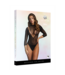 Le Désir Stylish Black Short Sleeve Teddy Bodysuit with Keyhole Back, S-XL
