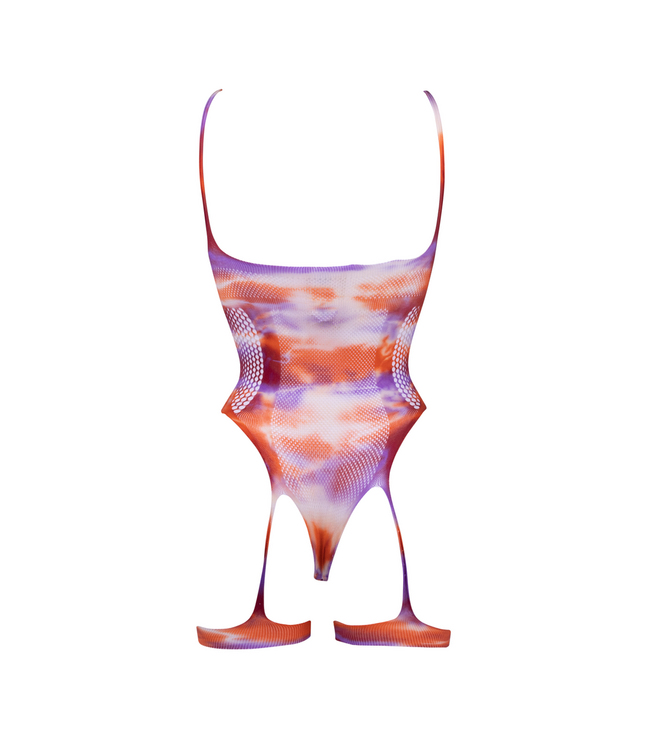 Le Désir Open-Cup Tie-Dye Teddy with Bling Stickers - Sexy One Size S-XL