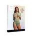 Le Désir Tie Dye Visnet Body Met Hoge Kraag En Bling Sticker S-XL Multikleur
