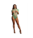 Le Désir Tie Dye Visnet Body Met Hoge Kraag En Bling Sticker S-XL Multikleur