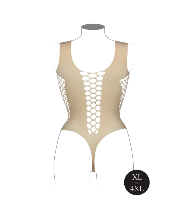 Le Désir V-Neck Opaque & Fishnet Teddy XL-4XL - Stylish & Comfortable Fit