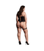 Le Désir Metis Xvi Seductive Plus Size Bodysuit with Garter & Fishnet Design